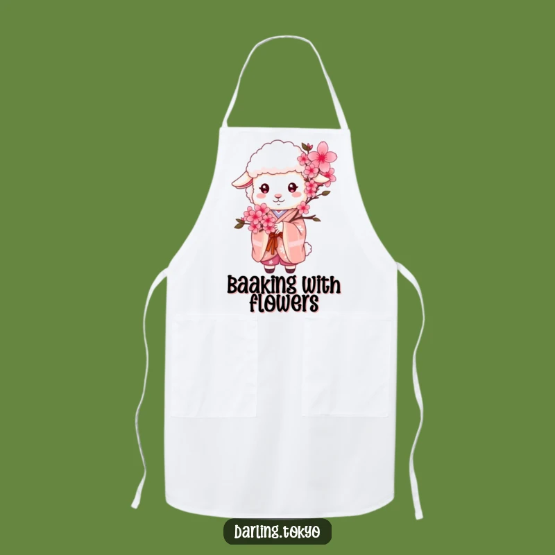 Funny Sheep Kimono Apron: Cherry Blossom Kitchen Fun Gift