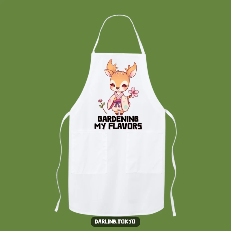 Funny Deer Kimono Flower Apron - Elegant Kitchen Gift
