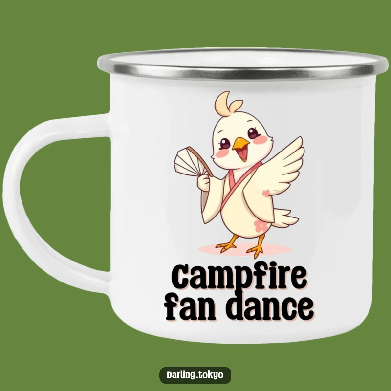 Funny Bird Kimono Outdoor Mug - Cheerful Fan Camp Coffee