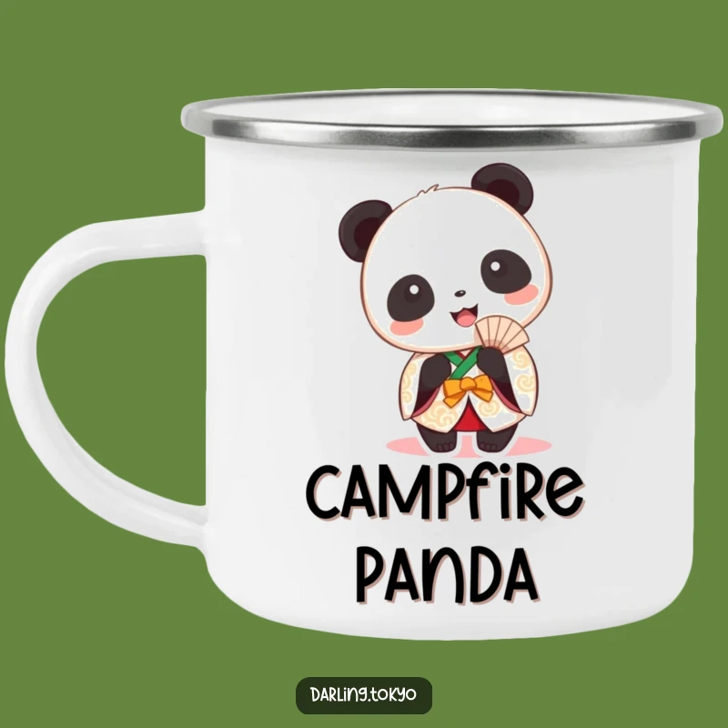 Funny Panda Kimono Camping Mug: Durable Festive Fan, Cute Animal Adventure Gear