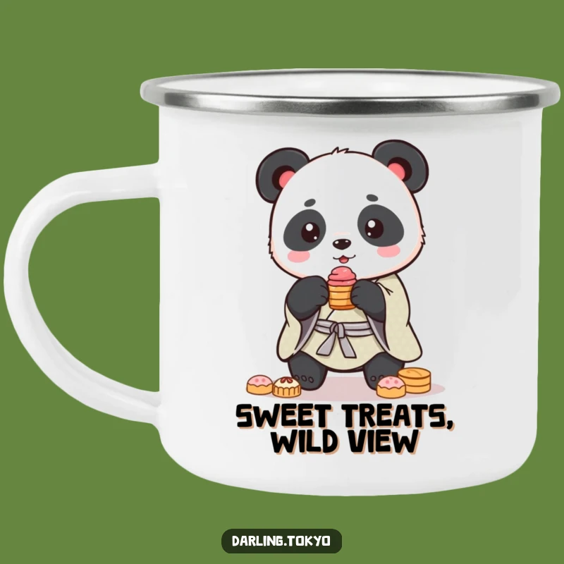 Funny Panda Kimono Camping Mug: Sweet Treat Adventure Gift