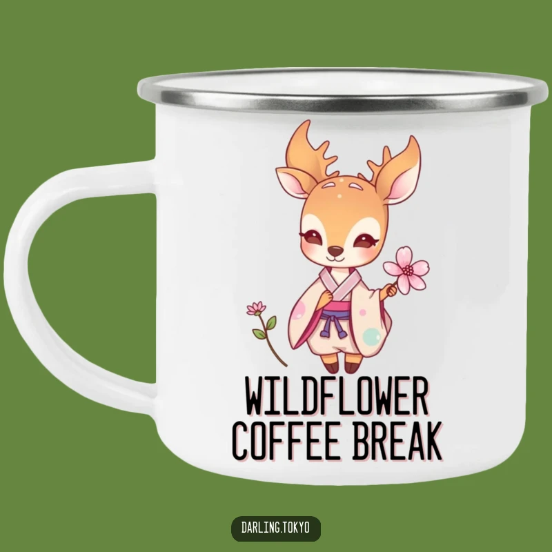 Funny Deer Kimono Outdoor Mug - Nature Flower Camp Coffee