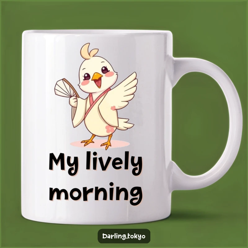 Funny Bird Kimono Fan Mug - Cheerful Playful Animal Gift