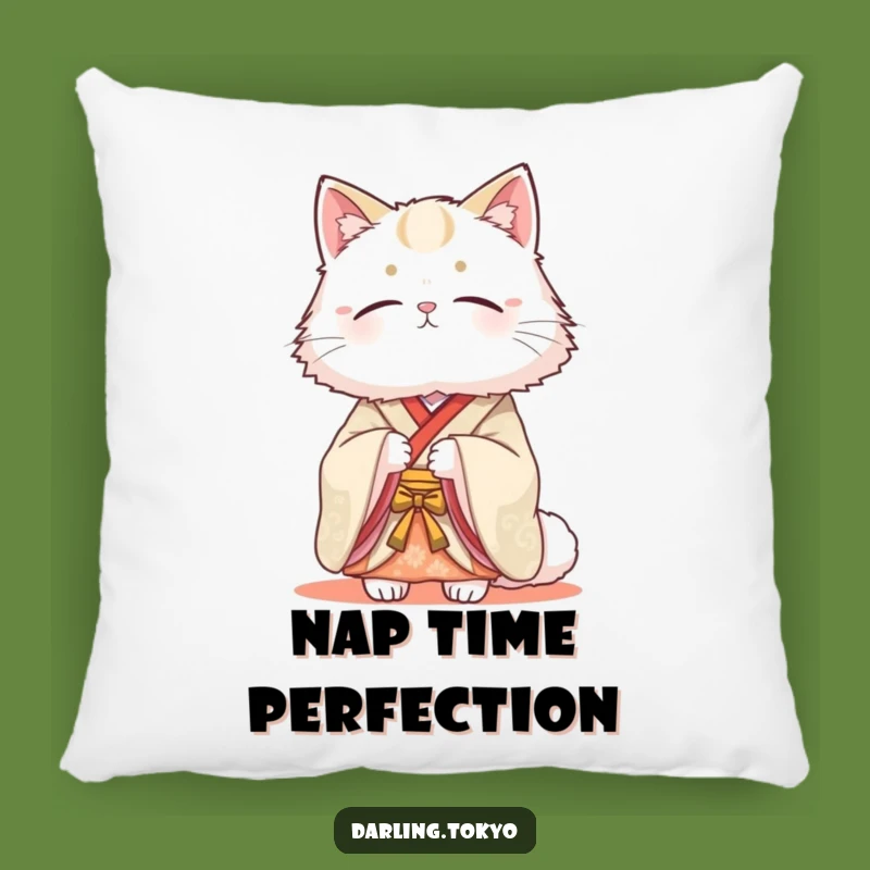 Funny Cat Kimono Serene Pillow - Cozy Elegant Accent