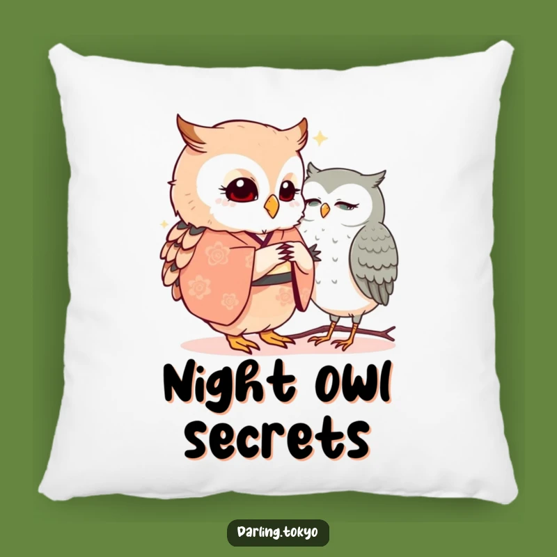 Funny Owl Kimono Pillow: Secret Sharing Accent Cushion Gift