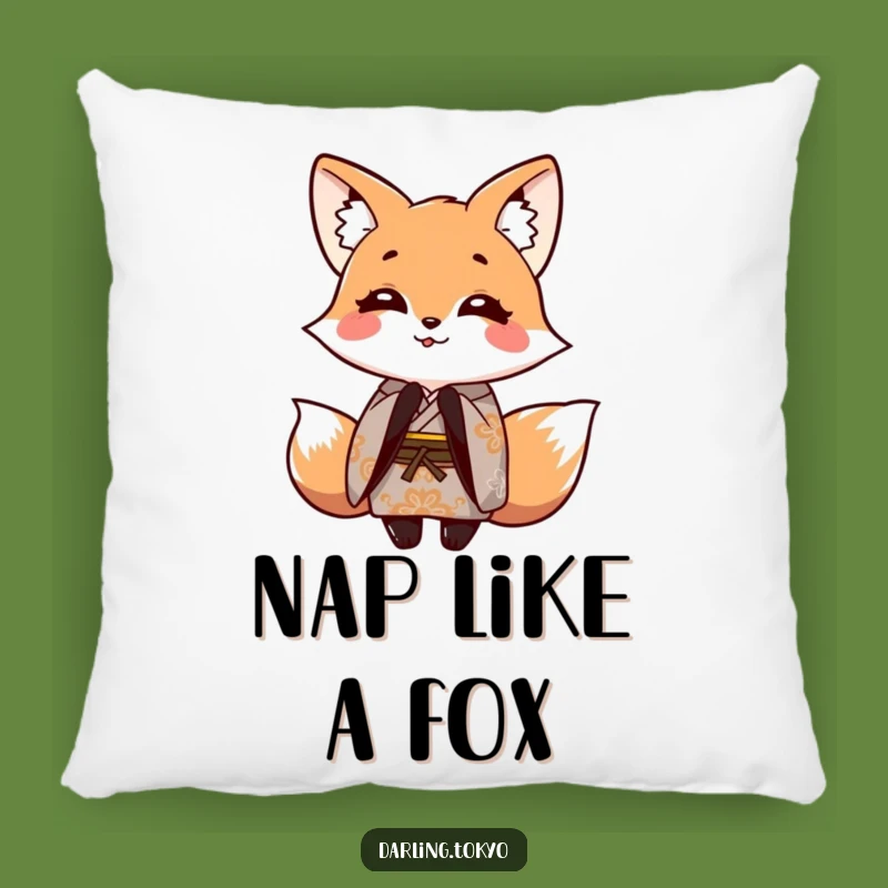 Funny Fox Kimono Pillow: Cute Bowing Character Cushion, Cozy Funny Gift