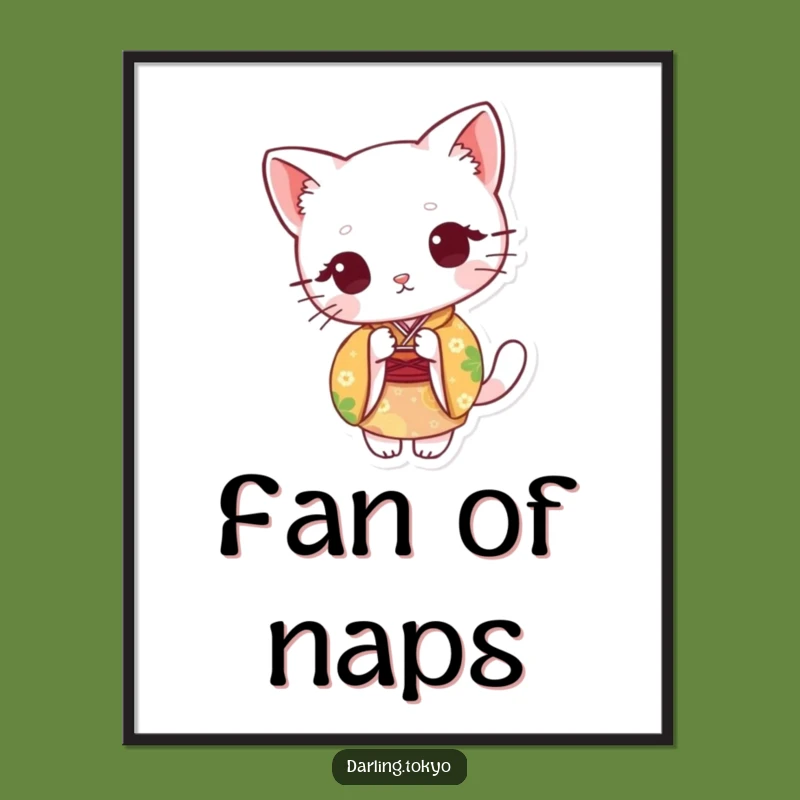 Funny Cat Kimono Digital Art: Peek-a-Boo Character Print for Walls