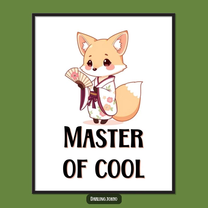 Funny Fox Kimono Digital Art: Elegant Floral Offer, Printable Cute Animal Decor