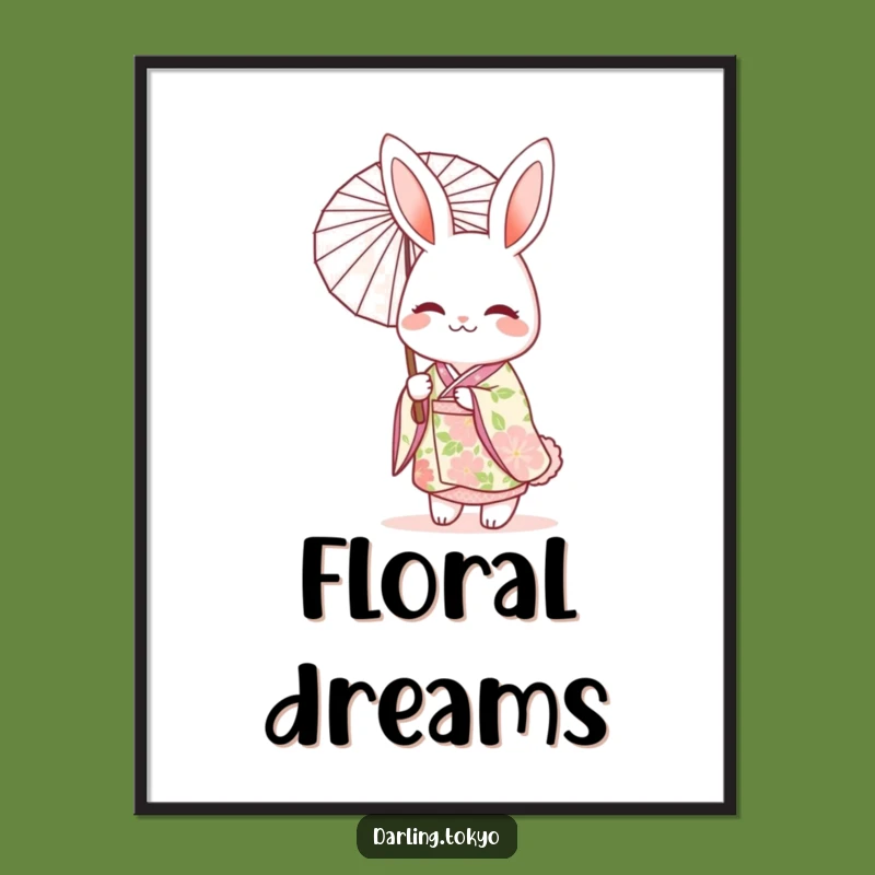 Funny Rabbit Kimono Digital Art: Instant Elegant Character Decor!