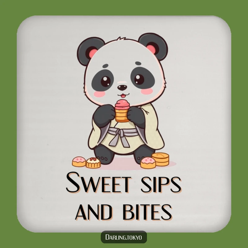 Funny Panda Kimono Coaster: Sweet Drink Protector Gift