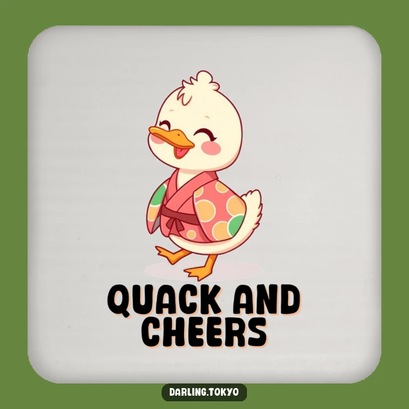Funny Duck Kimono Coaster: Protect Surfaces with Waddling Art