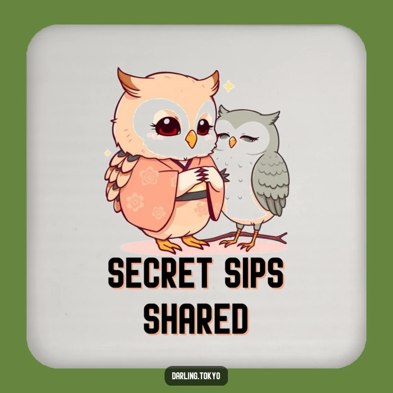 Funny Owl Kimono Coaster: Secret Drink Protector Gift