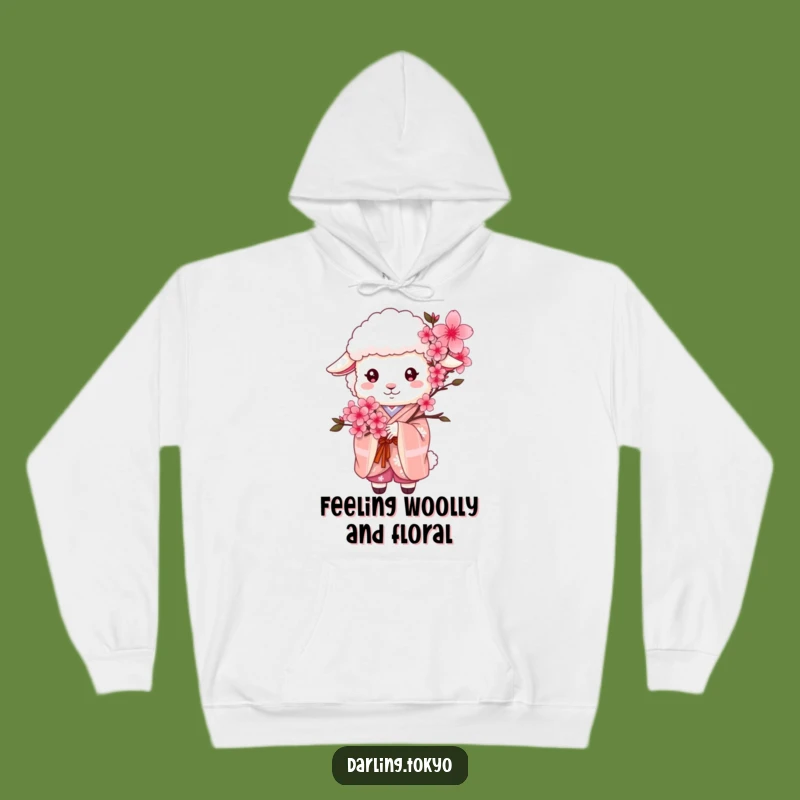 Cozy Funny Sheep Kimono Hoodie: Warm Cherry Blossom Comfort Gift