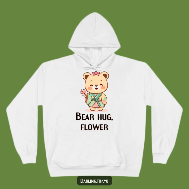 Funny Bear Kimono Hoodie: Cozy Flower Offer, Perfect Warm Cute Animal Sweatshirt