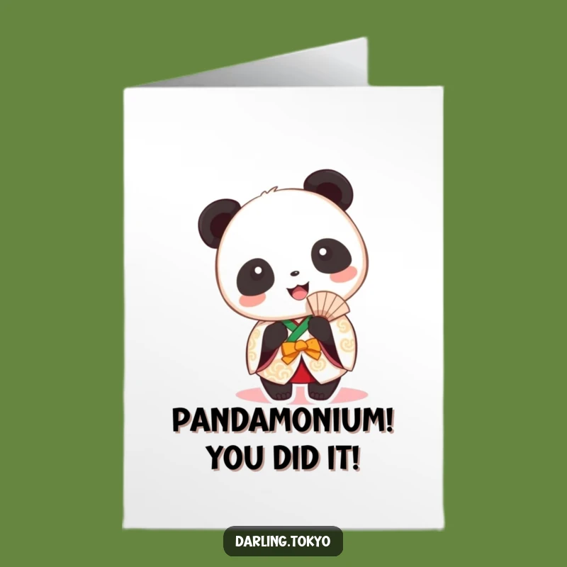 Free Printable Panda Congrats Card - Festive Kimono Downloadable
