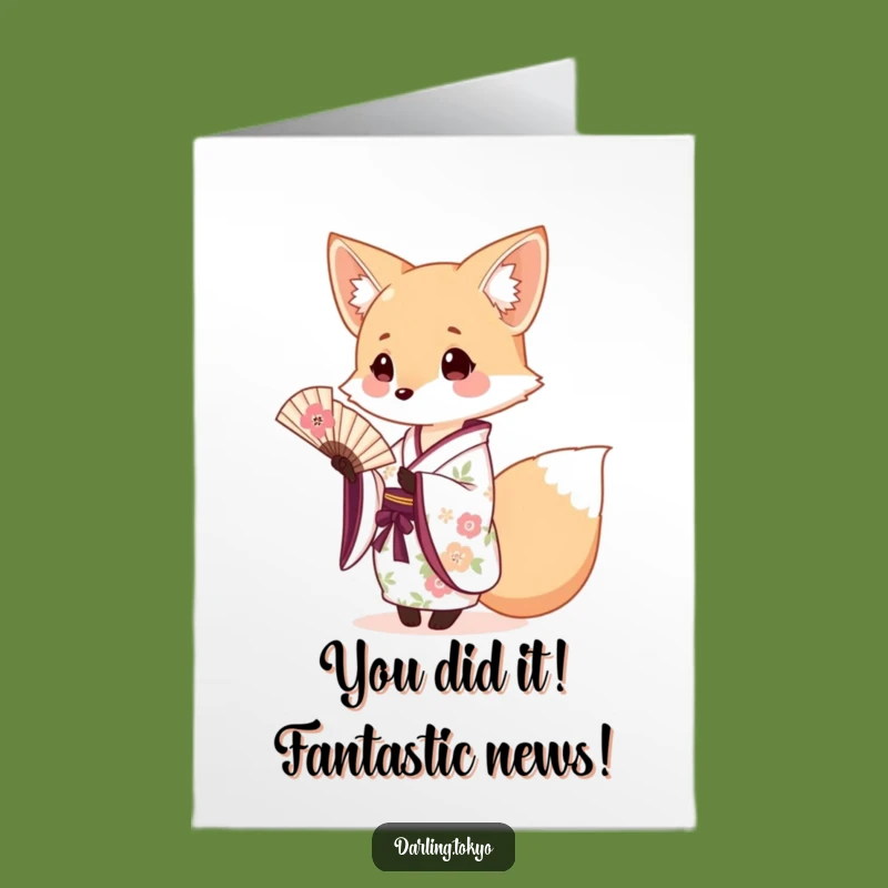 Free Printable Fox Kimono Congrats Card - Adorable Downloadable Gift