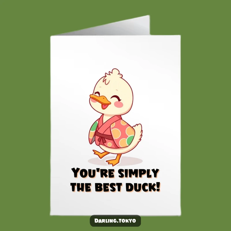 Free Printable Congrats Duck Card: Kimono Waddling Funny Downloadable Gift