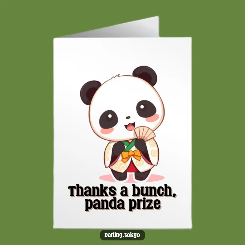 Free Printable Panda Thank You Card - Cute Kimono Downloadable