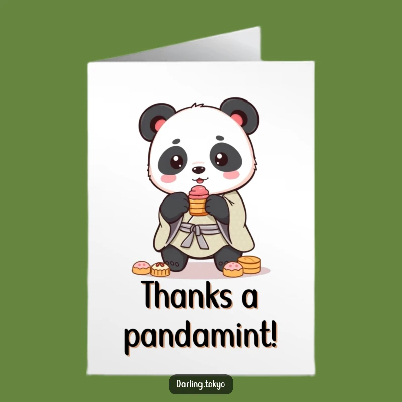 Free Printable Panda Kimono Thank You Card: Sweet Thanks for Your Efforts