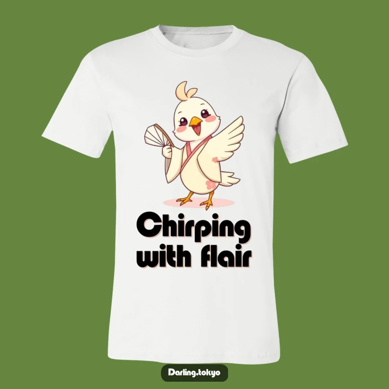 Funny Bird Kimono Fan T-Shirt - Playful Character Apparel