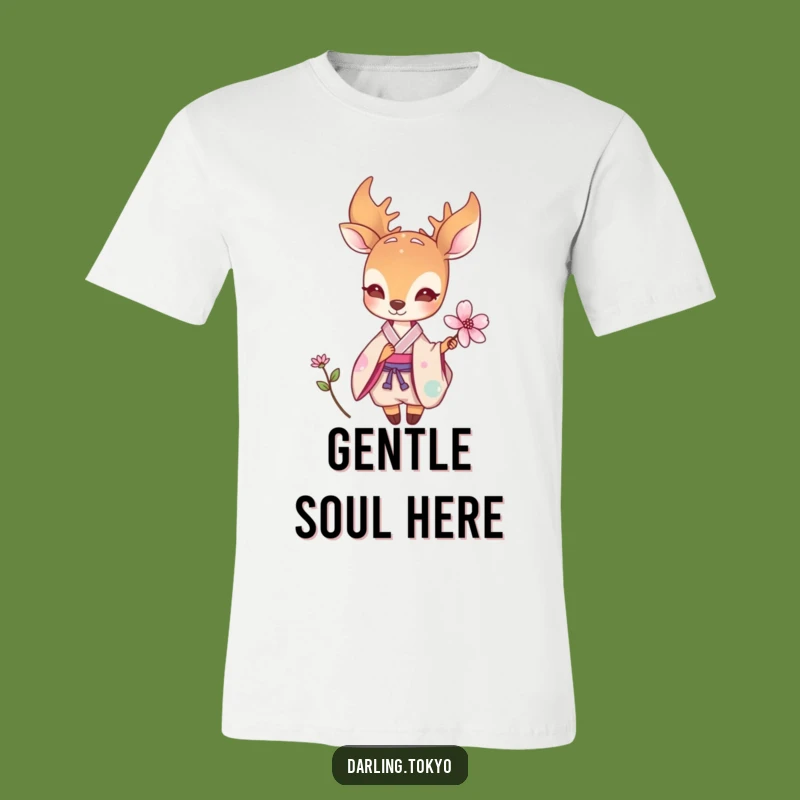 Funny Deer Kimono Flower T-Shirt - Delicate Nature Lover Gift