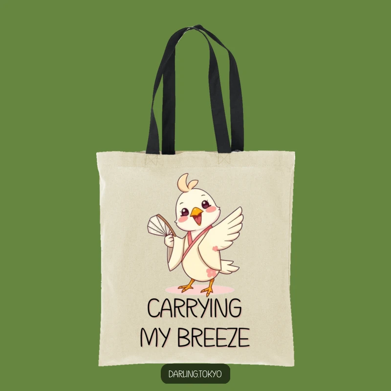 Funny Bird Kimono Fan Tote Bag - Cheerful Accessory