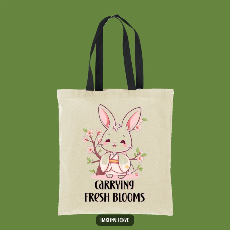 Funny Bunny Kimono Tote: Chic Pastel Peek, Practical Spring Animal Carryall